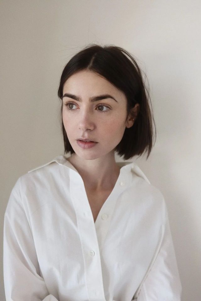 Lily Collins short haircut
