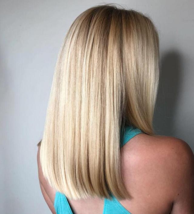 long blunt hairstyle