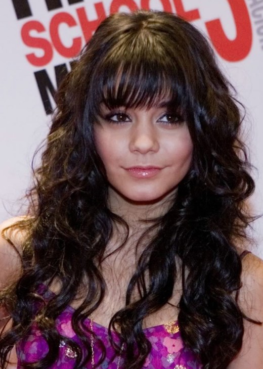 Long Curly Hairstyle with Bangs for Women
