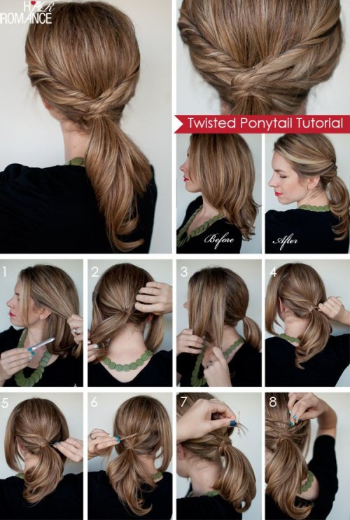 Long Hair Tutorials Twisted Ponytail Tutorial