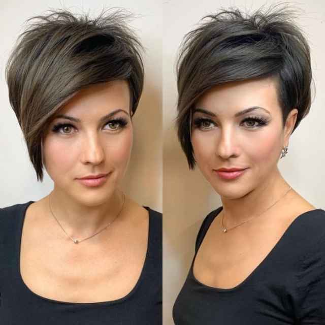 long pixie cut with bangs