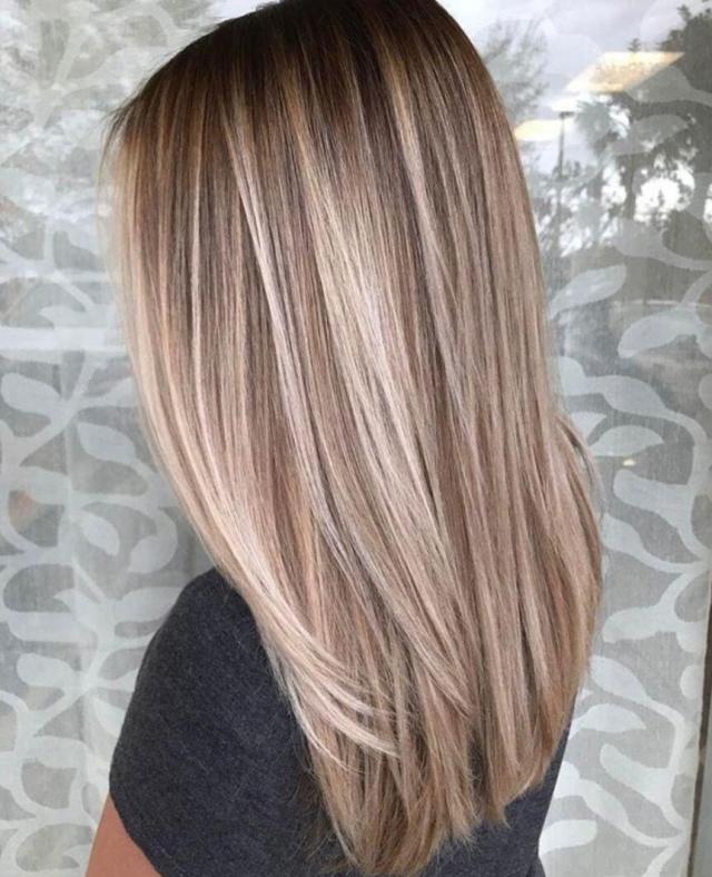 long sleek hair with Babylights