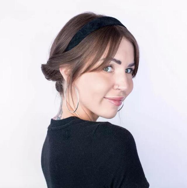 low bun with headband