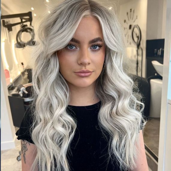hair color ideas: Low Maintenance Platinum