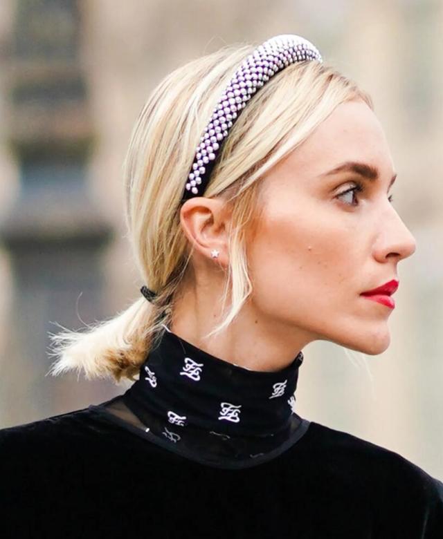 low ponytail with headband
