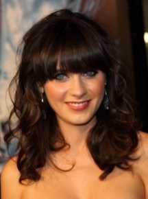Medium Wavy Hairstyle with Bangs Medium Wavy Hairstyle with Blunt Bangs