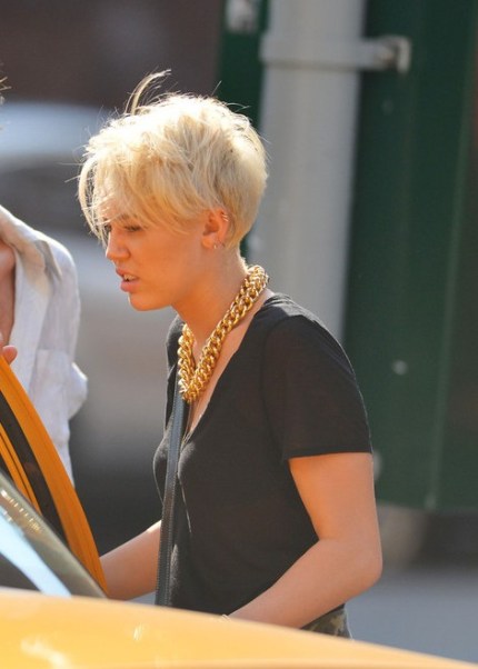 Side Veiw of Miley Cyrus Short Pixie Haircut Side Veiw of Miley Cyrus Short Pixie Haircut