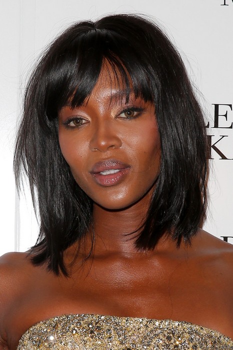 Naomi Campbell Medium Thick Hairstyle for Black Women