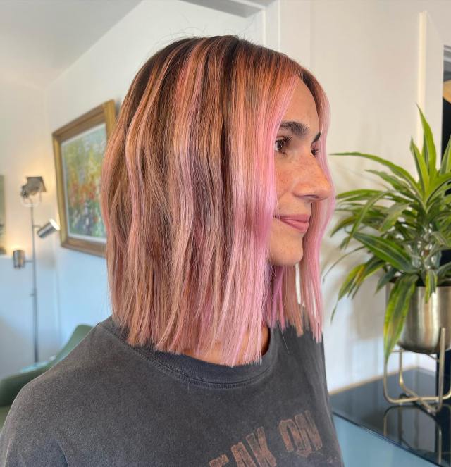 Pink Balayage Lob
