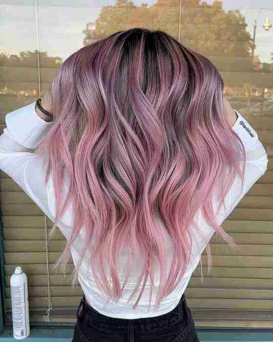 pink pastel balayage