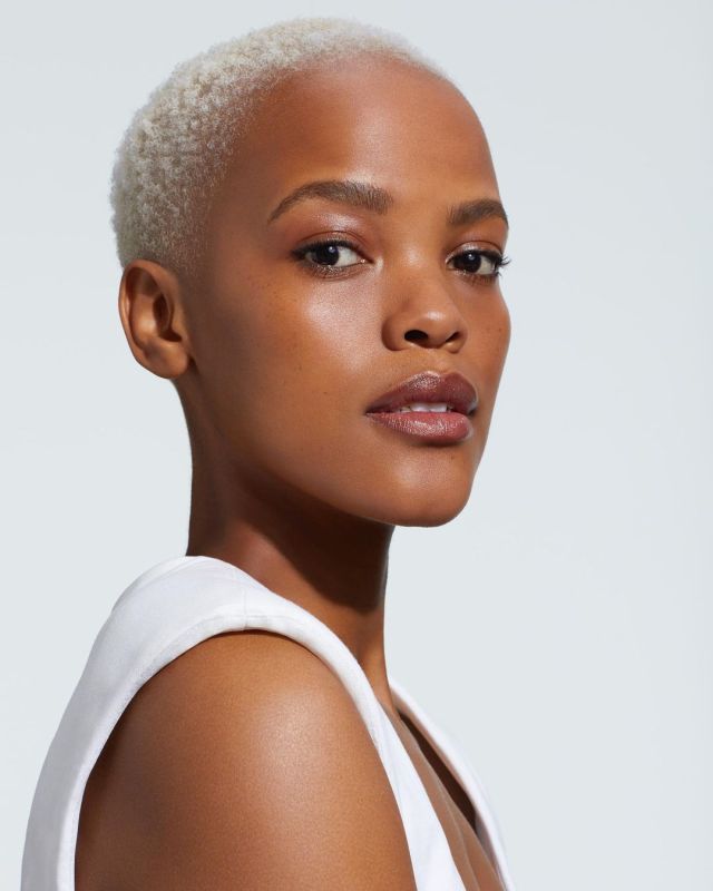 Platinum Blonde Buzz Cut for black women