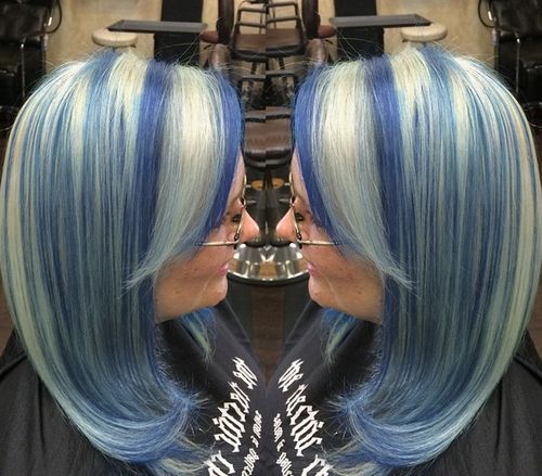 Pretty Silver and Blue Bob