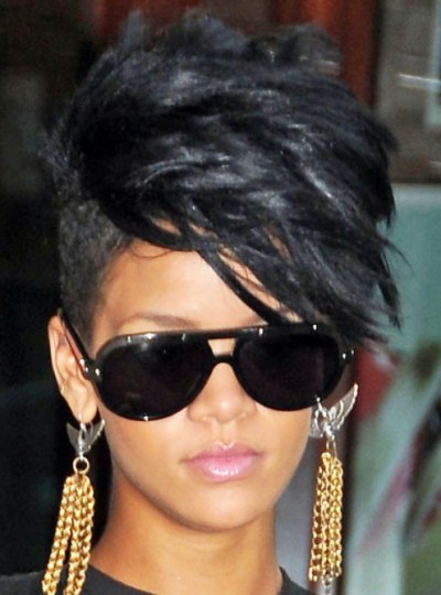 Rihanna Black Fauxhawk Hairstyle Rihanna Black Fauxhawk Hairstyle