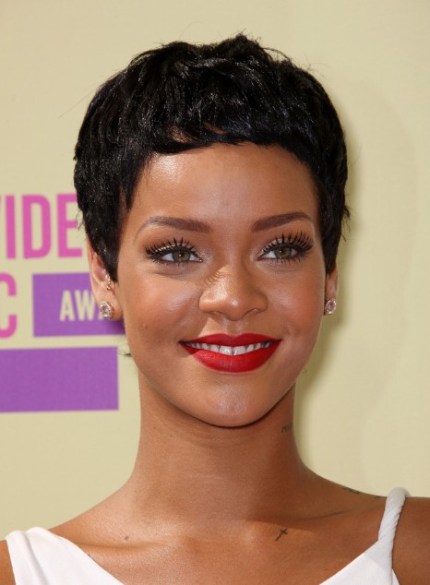 Rihanna Short Black Curly Boy Cut for Women Rihanna Short Black Curly Boy Cut for Women