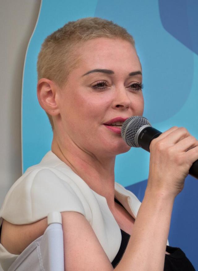 Rose McGowan buzz cut for women over 50