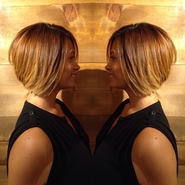 Short A-line bob hairstyle for black women