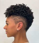 short black Curly Mohawk short black Curly Mohawk