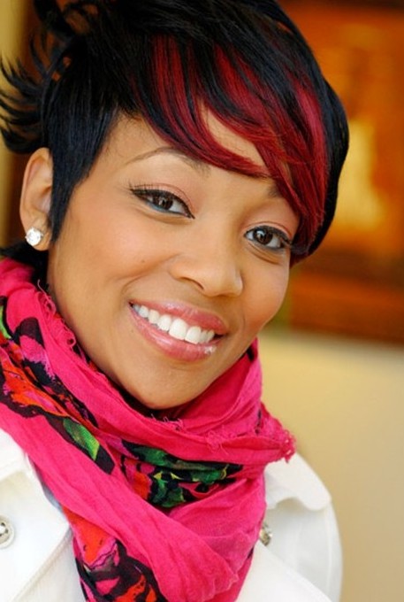 Short Black Red Haircut for Black Women