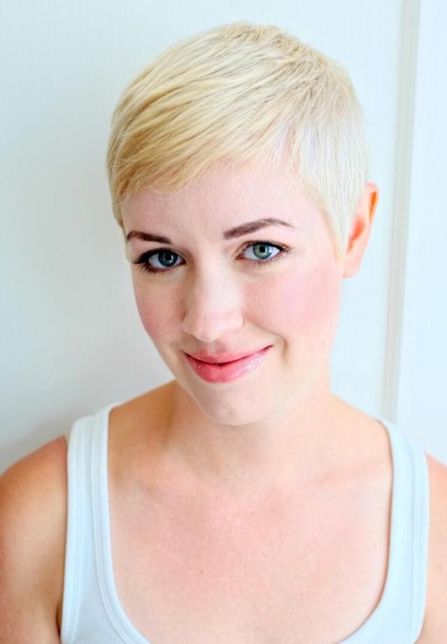 short blonde pixie cut