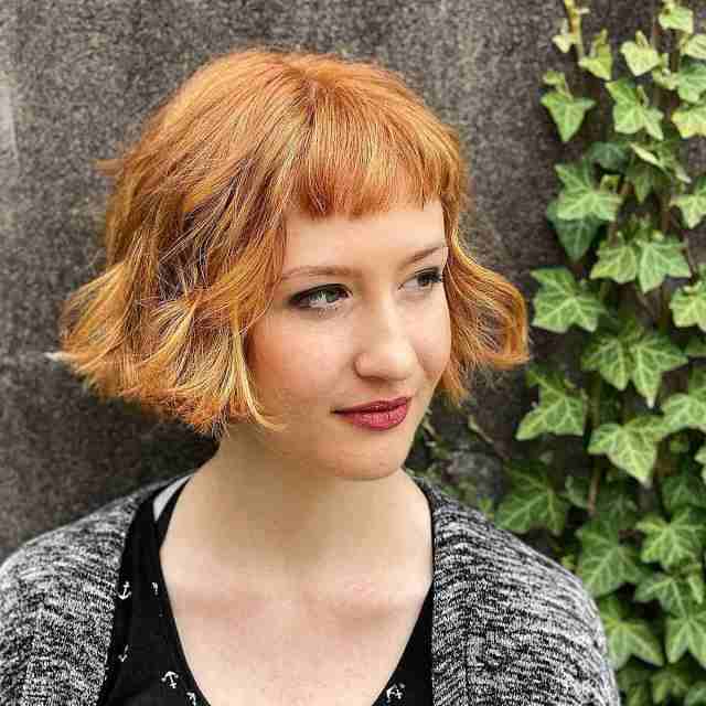 short bob hair style with Micro bangs