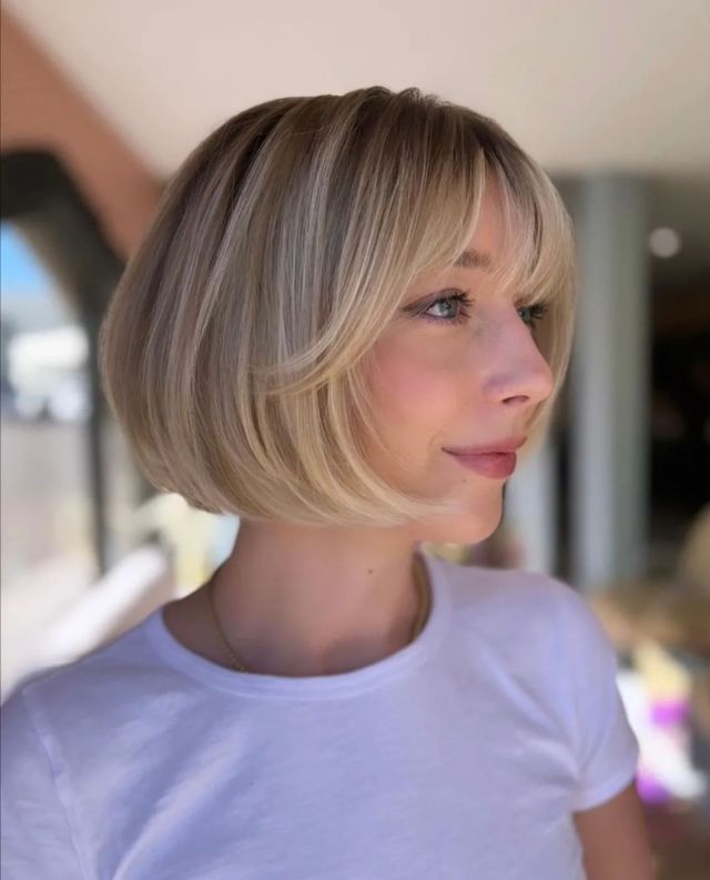 short chin length blunt bob cut
