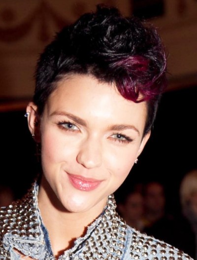 Short Fauxhawk Hairstyle with red highlights  Short Colored Fauxhawk Hairstyle  for women