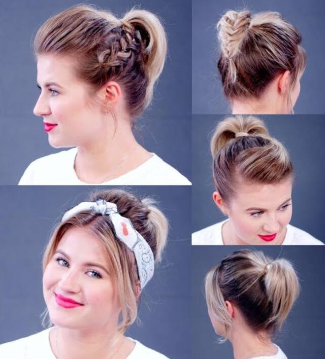 high ponytail for short hair