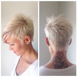 Short hairstyle with side swept bangs for summer