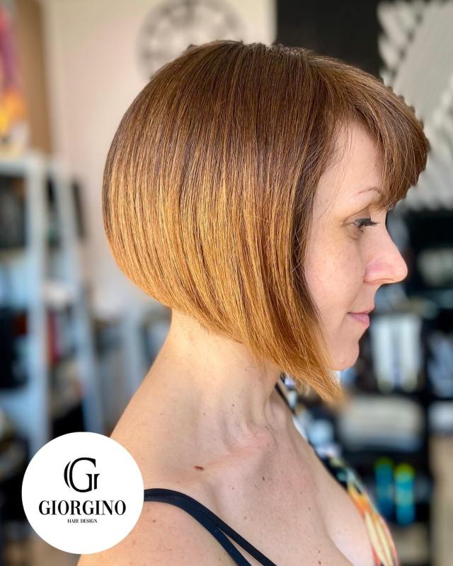 short Inverted Bob Cut with bangs