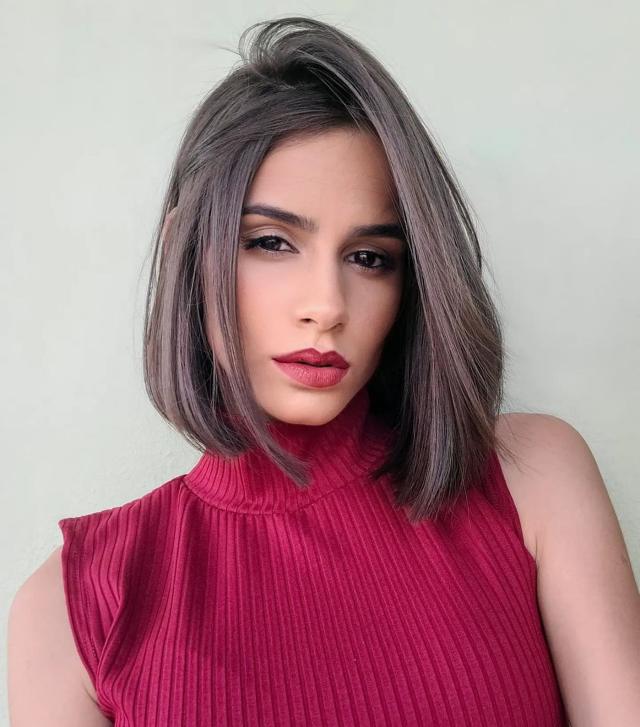 sleek modern bob cut
