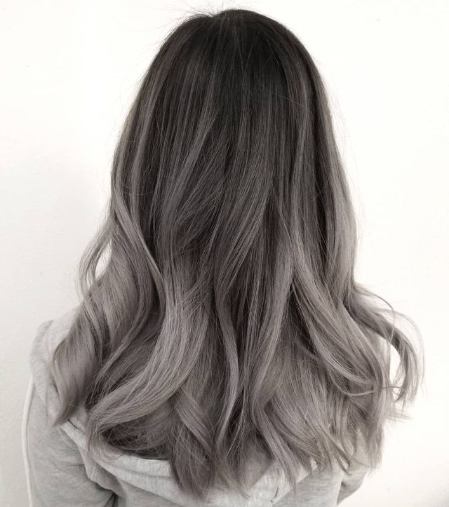 Smoky Ash Gray Balayage