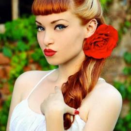 Stylish Retro Hairstyle with Blunt Bangs