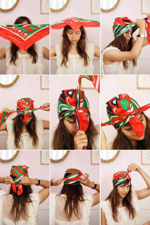 Summer Hair Tutorial - How to Turn a Head Scarf into a Turban