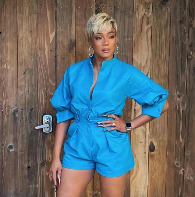 toulsed blonde pixie