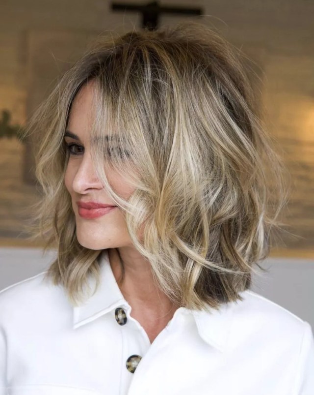 Tousled Long Shaggy Bob