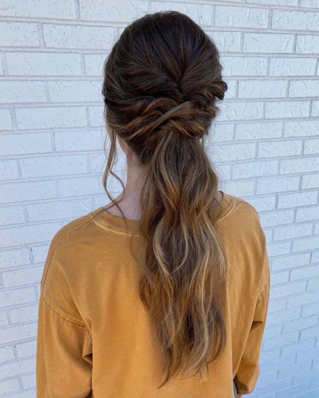 Twisted Low Ponytail with a Boho Vibe