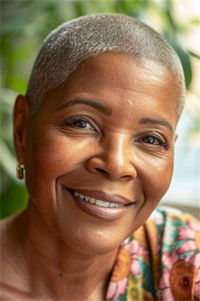 woman over 60 short buzz cut 4