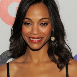 Zoe Saldana Long Black Wavy Hairstyle for Black Women