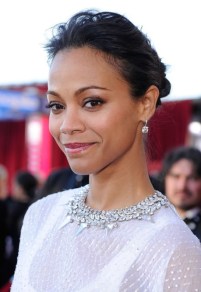 Zoe Saldana Black Loose Bun Updo for Thin Hair Zoe Saldana Black Loose Bun Updo for Thin Hair