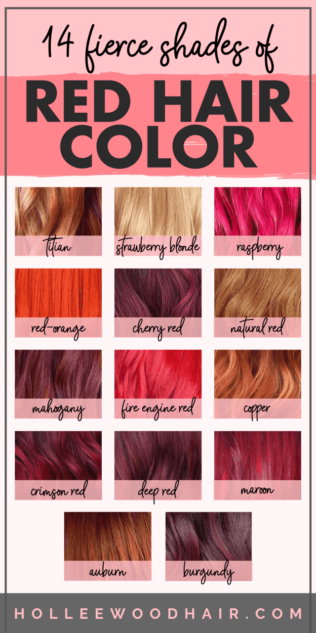shades of red hair color